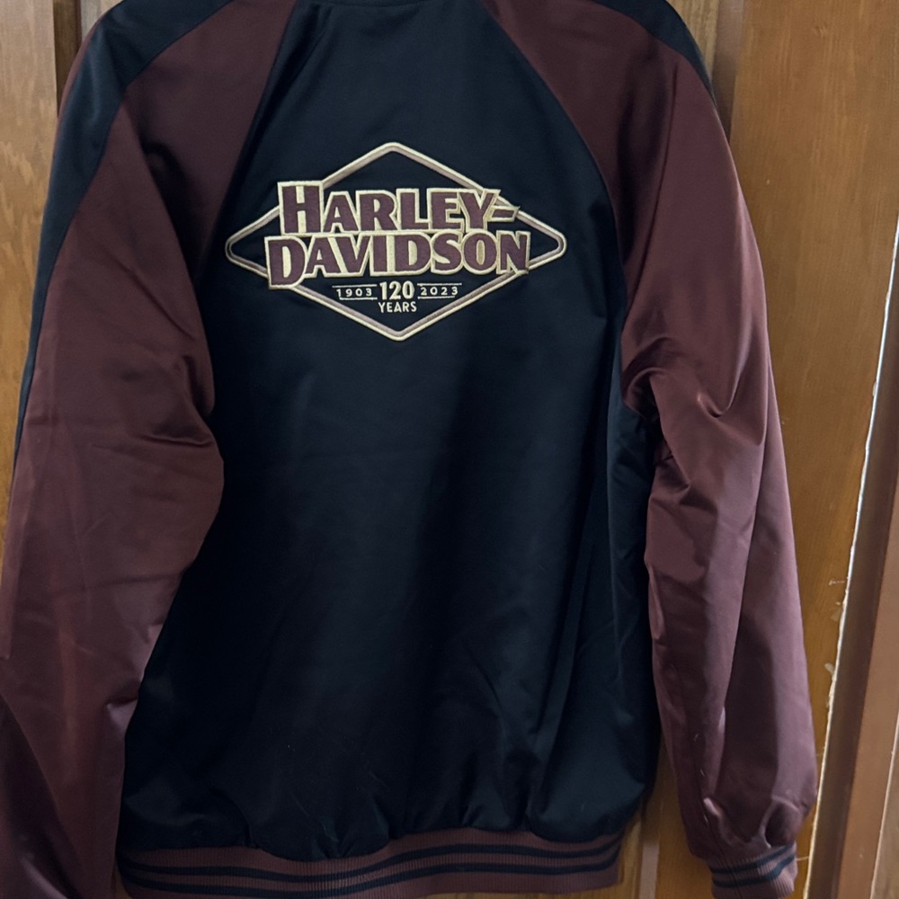 Harley-Davidson Black and Brown Bomber Jacket